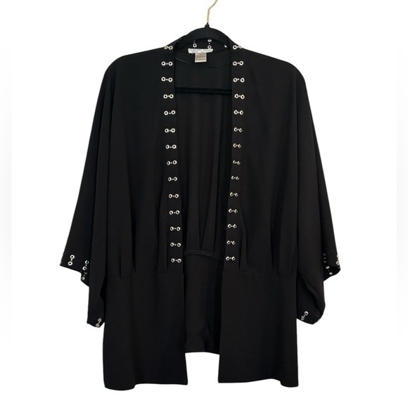 Alberto Makali Other - Alberto Makali Black Grommet Sophisticated Classy Open Cardigan Size Medium